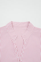 Plus Size Pinstripe Ruffle Hem Midi Dress