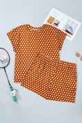 Plus Size Polka Dot Tee & Loose Shorts Set