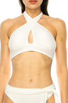 Women's Swimwear - 2PC Two Piece Criss Cross Bow Tied Bikini