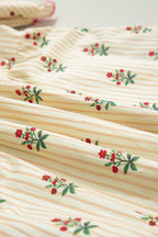 Floral Stripe Contrast Ruffle Hem Mini Dress
