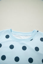Polka Dot Ribbed Trim Tank & Mini Skort Set