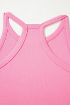 Solid Ribbed Tank Top & Sweatpants Set