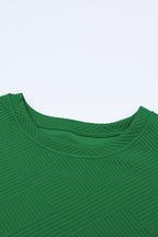 Solid Textured T-Shirt and Drawstring Pants Set