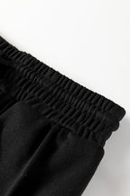 Solid Seam Drawstring Wide Leg Sweatpants