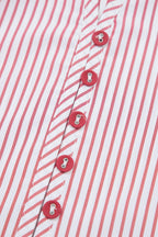 Plus Size Pinstripe Ruffle Hem Midi Dress