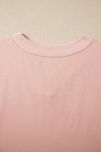 Solid V-Neck Tee & Drawstring Pants Set