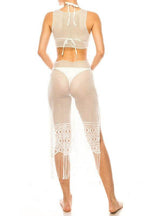 Swimwear - Relaxing Crochet With Tinsel Bottom Mid Cutout - VacationGrabs