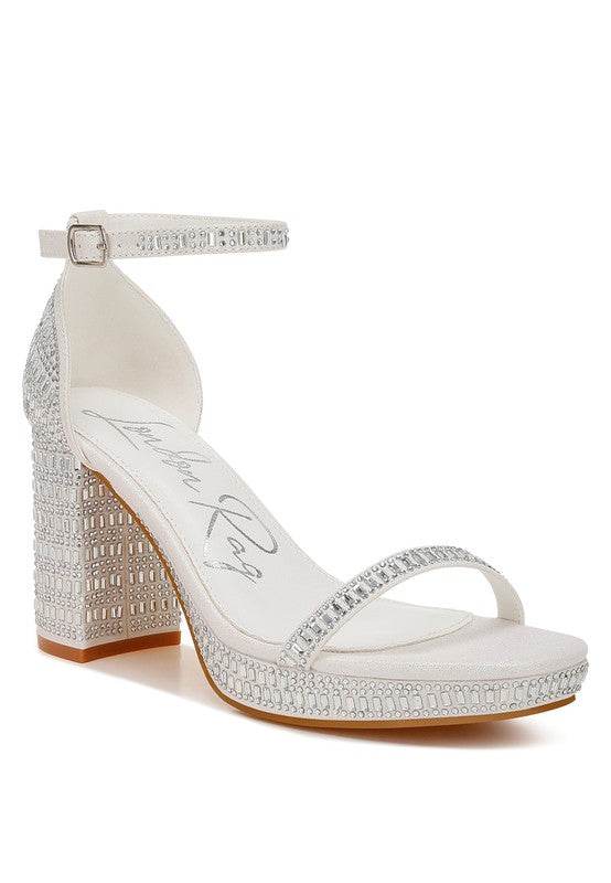 Ronan Rhinestones Embellished Block Sandals - VacationGrabs