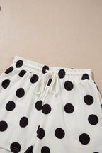 Polka Dot Short Sleeve Tee & Drawstring Shorts Set