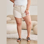 RFM Full Size Tummy Control High Waist Denim Shorts - VacationGrabs