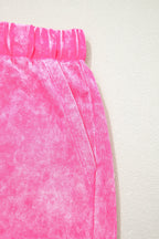 Mineral Wash Top & Drawstring Shorts Set
