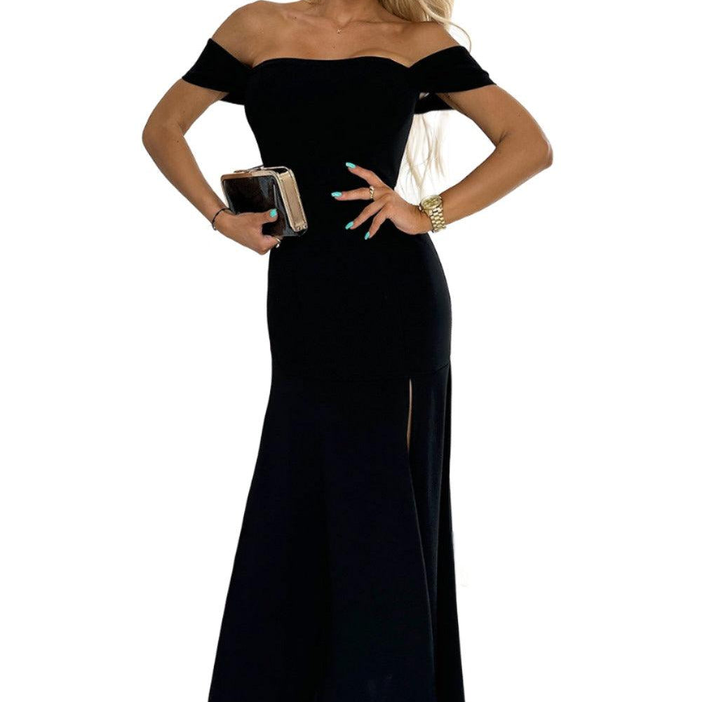 Women's Dresses Black Off-Shoulder Maxi Dress