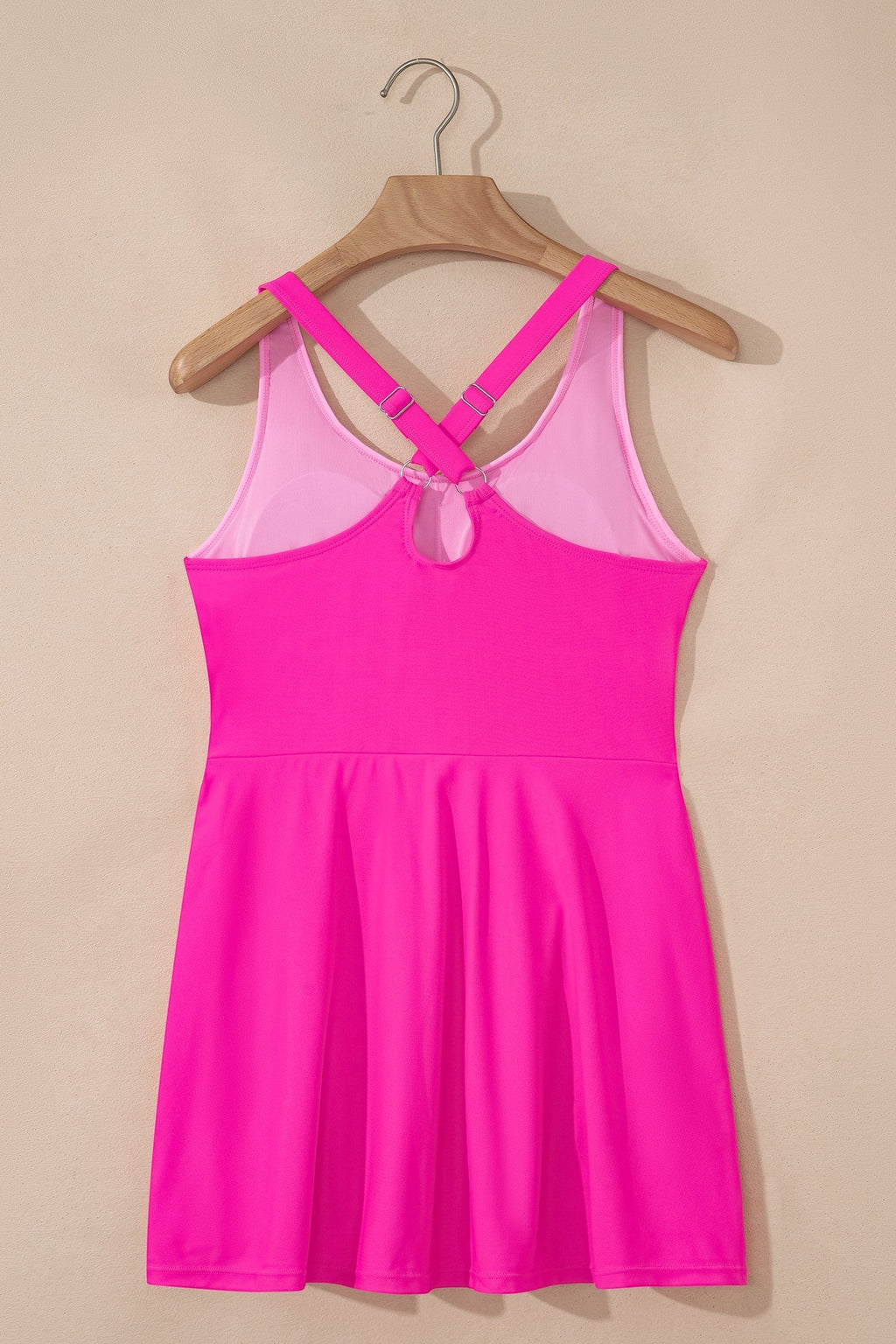 Contrast Trim Scoop Neck One-Piece Swim Dress
