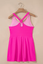 Contrast Trim Scoop Neck One-Piece Swim Dress