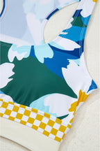 Floral Racerback Cutout High Waist Bikini Set