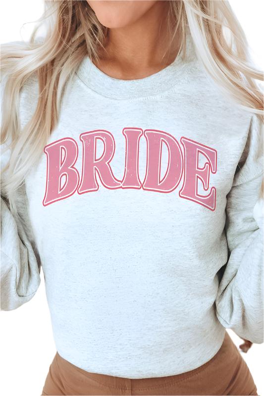 Women's Sweatshirts & HoodiesPlus Pink Bride Graphic Letters Sweatshirt - VacationGrabs