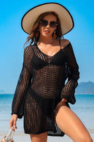Crochet Side Split Beach Coverups Swimwear Dress - VacationGrabs