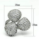 AAA grade crystal statement ring with a unique design featuring three sparkling crystals