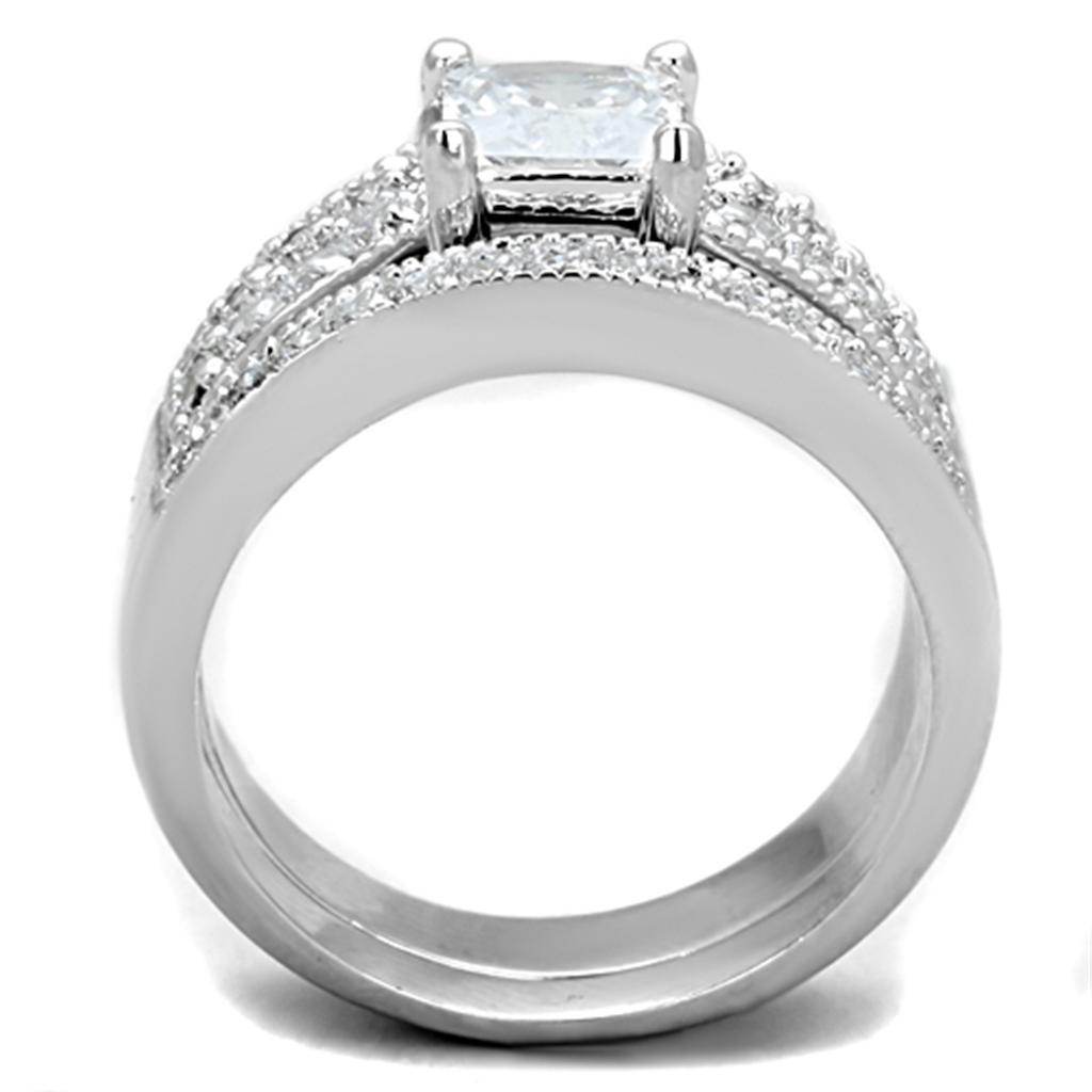AAA grade cubic zirconia ring for women in silver setting with intricate detailing and sparkling finish