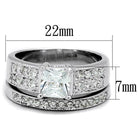 AAA grade cubic zirconia ring for women featuring a princess cut stone and elegant band design