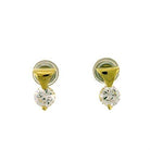 VacationGrabs AAA grade CZ gold earrings with sparkling round crystals for elegant style