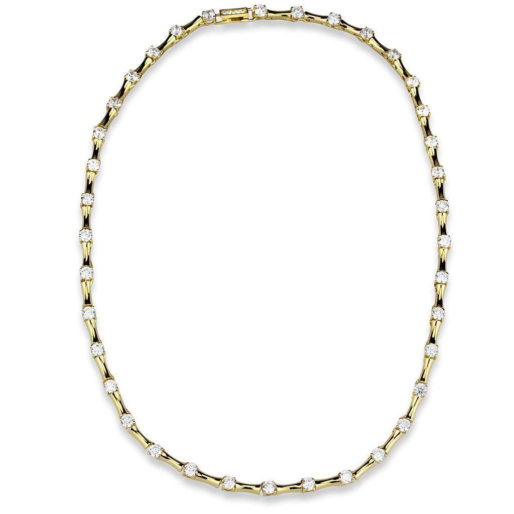 Stunning AAA grade CZ gold necklace featuring sparkling cubic zirconia stones for elegant style