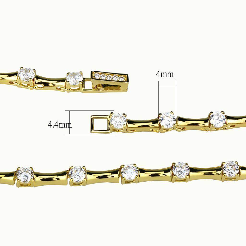 AAA grade CZ gold necklace featuring a sleek design with sparkling stones and a secure clasp