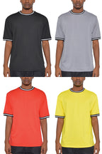 Micromesh Jersey Tee with Dual Stripe Tape Detail