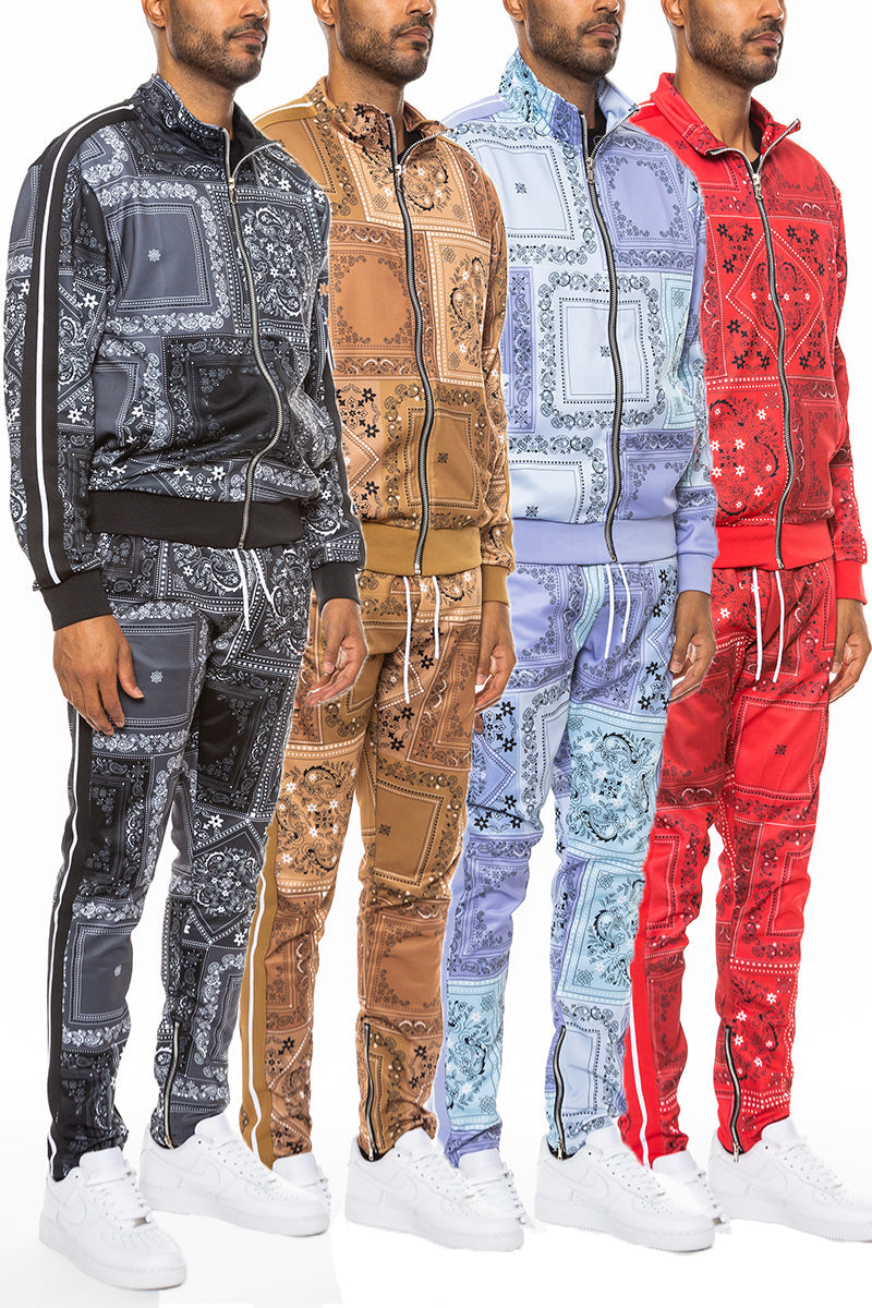 Paisley All Over Print Track Set – Full Zip Jacket & Bottoms