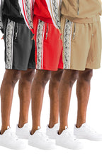 Snake Strip Shorts with Zippered Pockets
