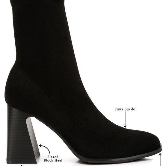 Women's Shoes - Boots Aandid High Ankle Flared Block Heel Boots