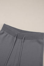Contrast Trim Top and Drawstring Pants Set
