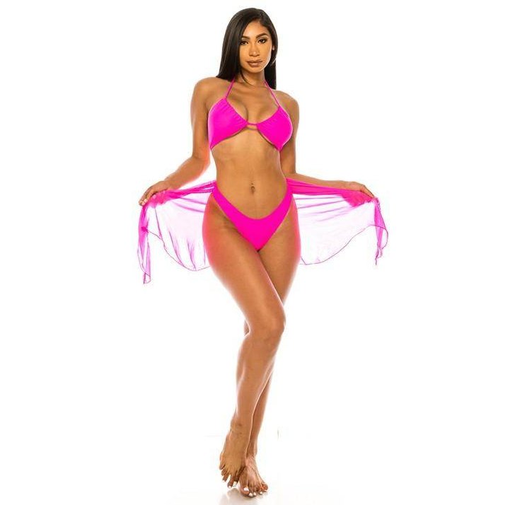 Womens Three-Piece Bikini Set - VacationGrabs
