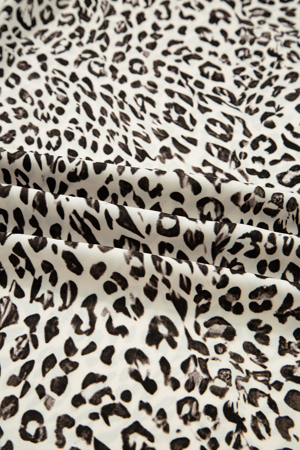 Leopard Drawstring Elastic Waist Straight Leg Pants