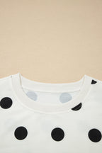 Polka Dot Ribbed Trim Tank & Mini Skort Set