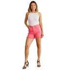 RFM Tummy Control High Waist Raw Hem Denim Shorts - VacationGrabs