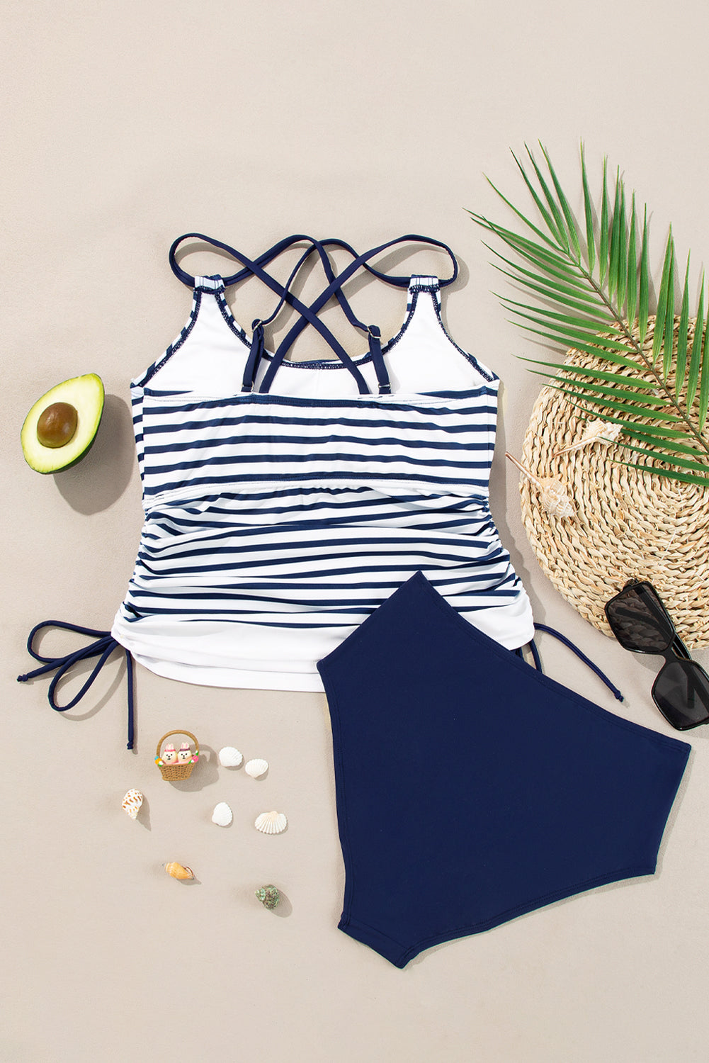 Haut de tankini colorblock et ensemble bikini taille haute