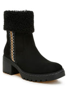 Women's Shoes - BootsWoolly Faux Fur & Embroidery Detail Boots - VacationGrabs