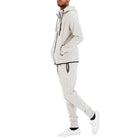WEIV Men's 2PC Track Set in light grey, ideal activewear for vacations with a comfortable fit