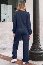 Varsity Stripe Crewneck Pullover & Sweatpants Set