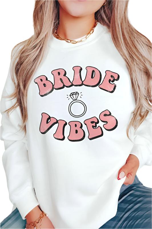 Women's Sweatshirts & HoodiesPlus Size - Bride Vibes Graphic Sweatshirt - VacationGrabs