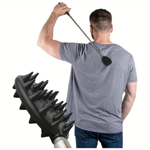 Adjustable back scratcher for men and women, durable metal handle for easy use