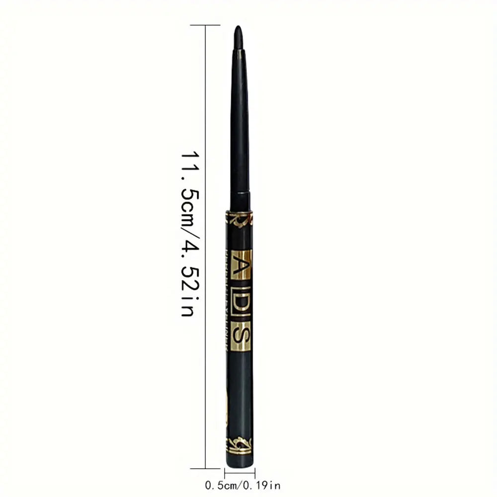 Waterproof black eyeliner pencil for long-lasting, smudge-proof application