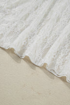 Floral Sheer Lace Flowy Maxi Skirt