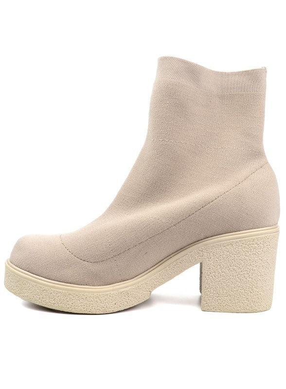 Women's Shoes - BootsWomens Sock High Bootie Mid-Calf Boots - VacationGrabs