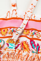 Boho Floral Patchwork Square Neck Sundress