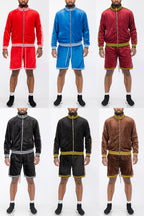 Status Velour Track Jacket Short Set