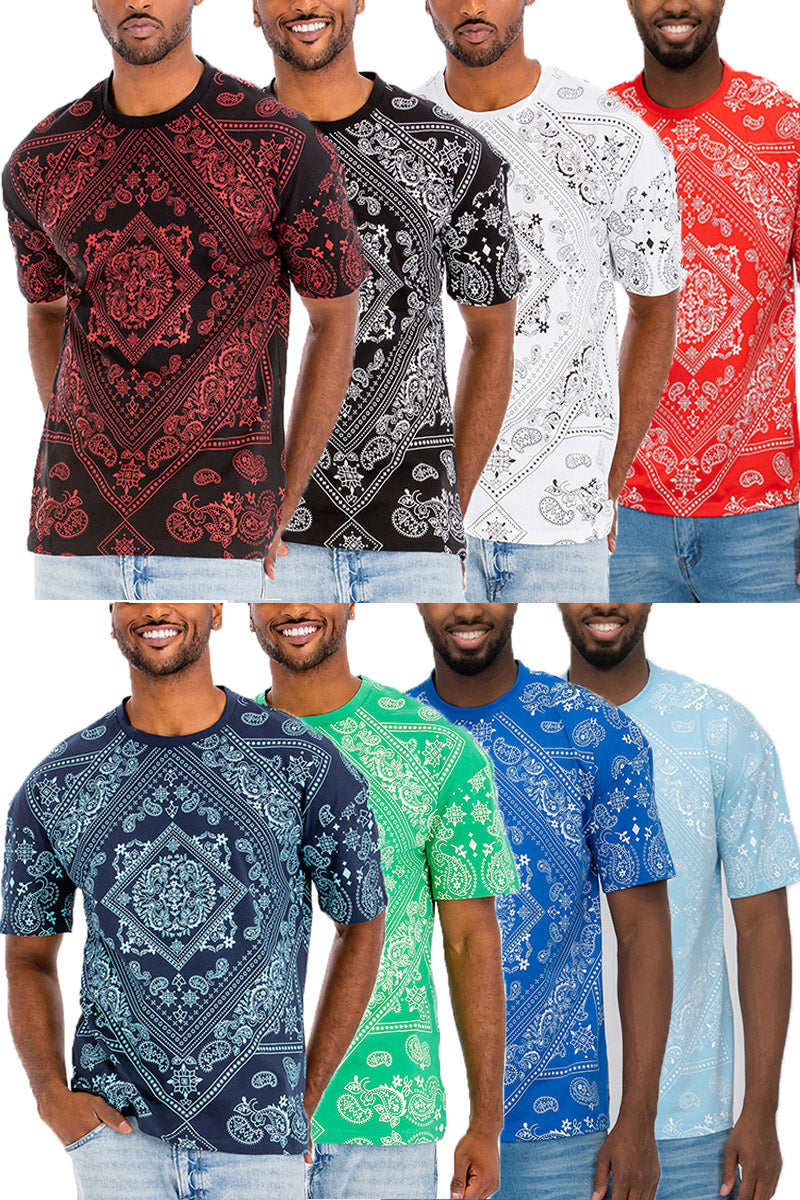 All Over Paisley Print T-Shirt | 100% Cotton