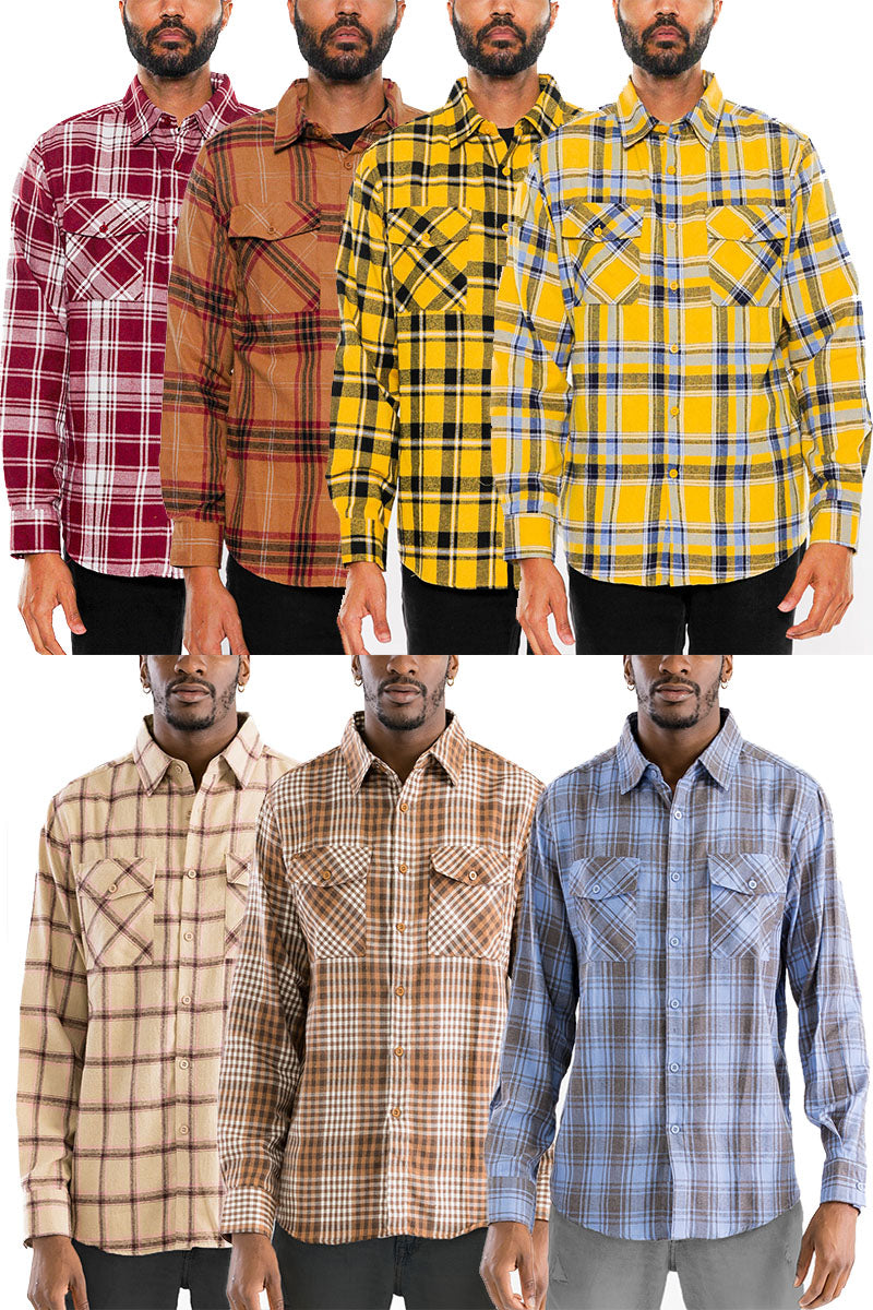 Men's Brushed Flannel Shirt – Cotton Blend