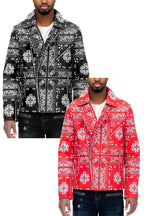Bandana Leather Jacket – Full Zip with Chest Pocket